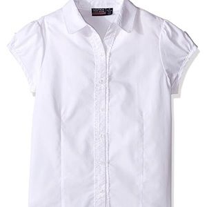 Nautica girl uniform ruffle placket blouse